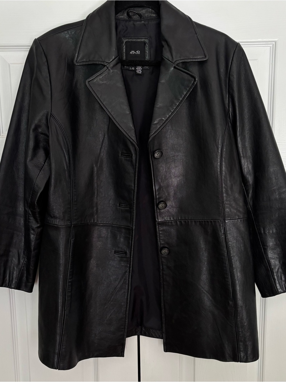 Vintage 90s Y2K Black Leather Jacket Women’s size Large